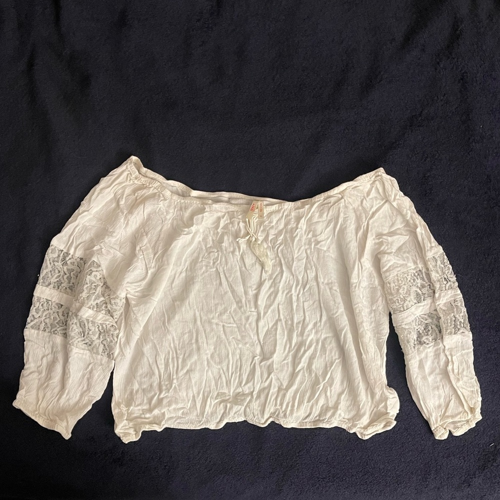 White flowy off the shoulder top